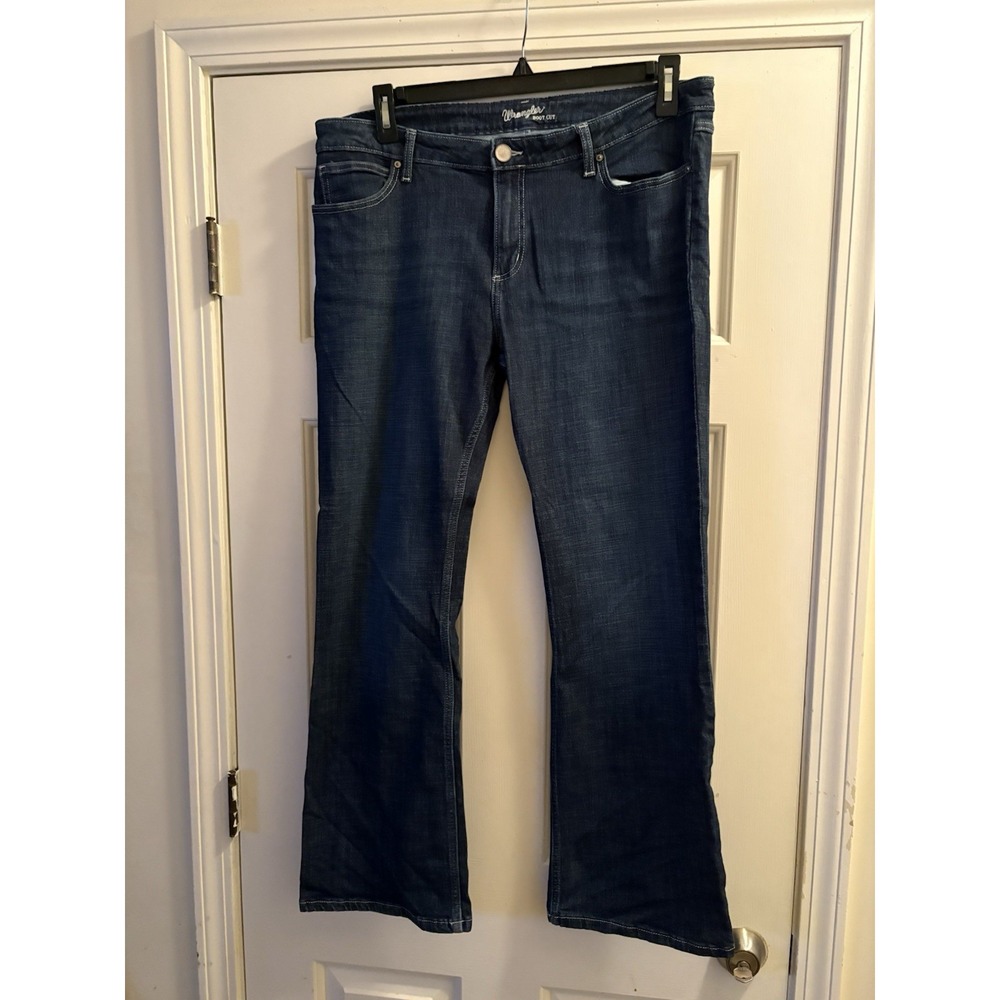 Wrangler Women's Bootcut Jeans in Dark Blue Denim Size 15x32